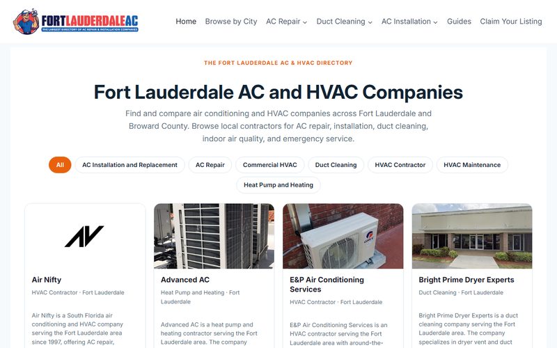 FortLauderdaleAC.org directory homepage