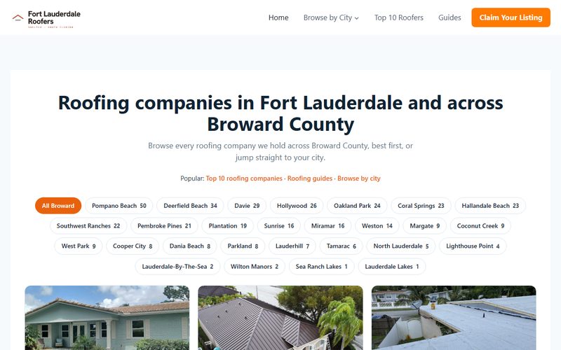 FortLauderdaleRoofers.org directory homepage